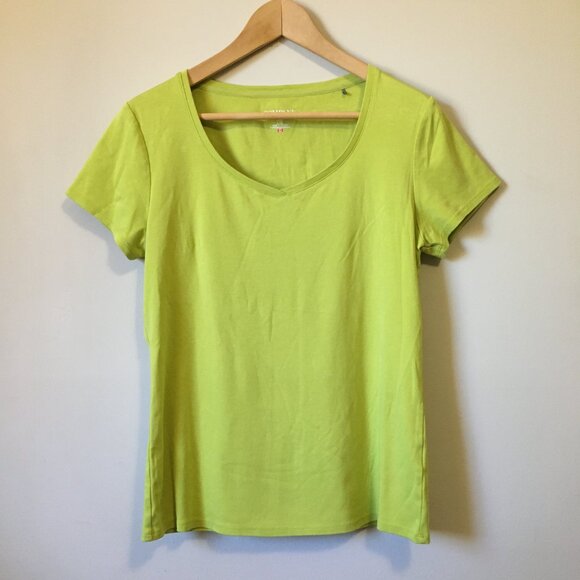 Made in Canada Ellen Tracy Pima Cotton Lush Lime Tee - Picture 1 of 13